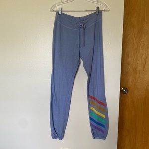 Junk Food Blue and Rainbow Sweats